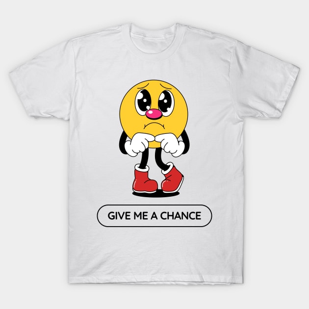 Yellow Minimalist Sad Cartoon Character Illustration Motivational Quote T-Shirt T-Shirt by ACH PAINT